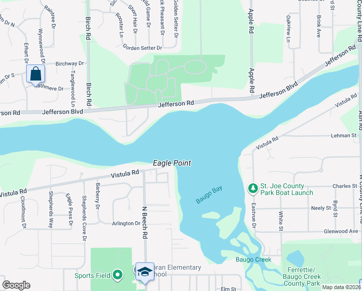 map of restaurants, bars, coffee shops, grocery stores, and more near 600 Vistula Rd in Osceola