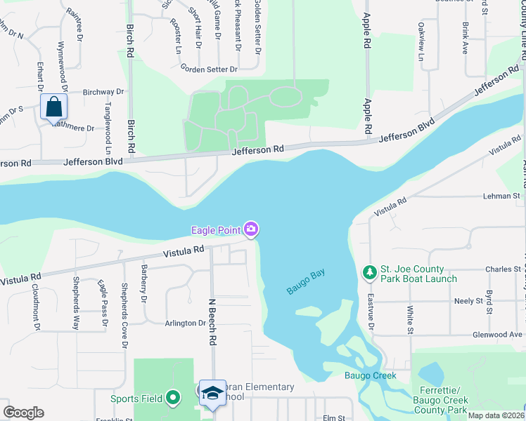 map of restaurants, bars, coffee shops, grocery stores, and more near 600 Vistula Rd in Osceola