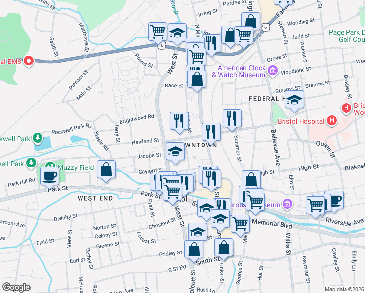 map of restaurants, bars, coffee shops, grocery stores, and more near 30 Kelley Street in Bristol
