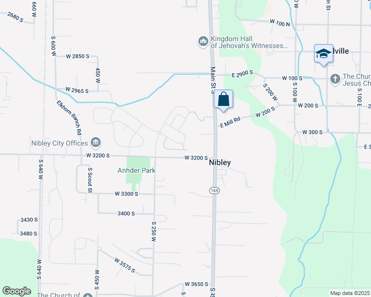 map of restaurants, bars, coffee shops, grocery stores, and more near 173 West 3175 South in Nibley