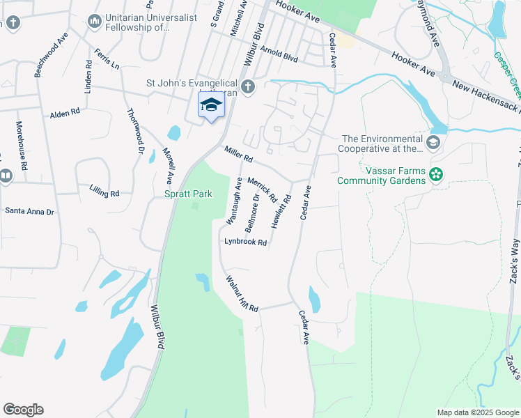 map of restaurants, bars, coffee shops, grocery stores, and more near 3 Bellmore Drive in Poughkeepsie