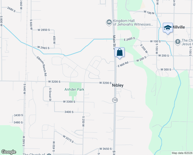 map of restaurants, bars, coffee shops, grocery stores, and more near 187 West 3175 South in Nibley