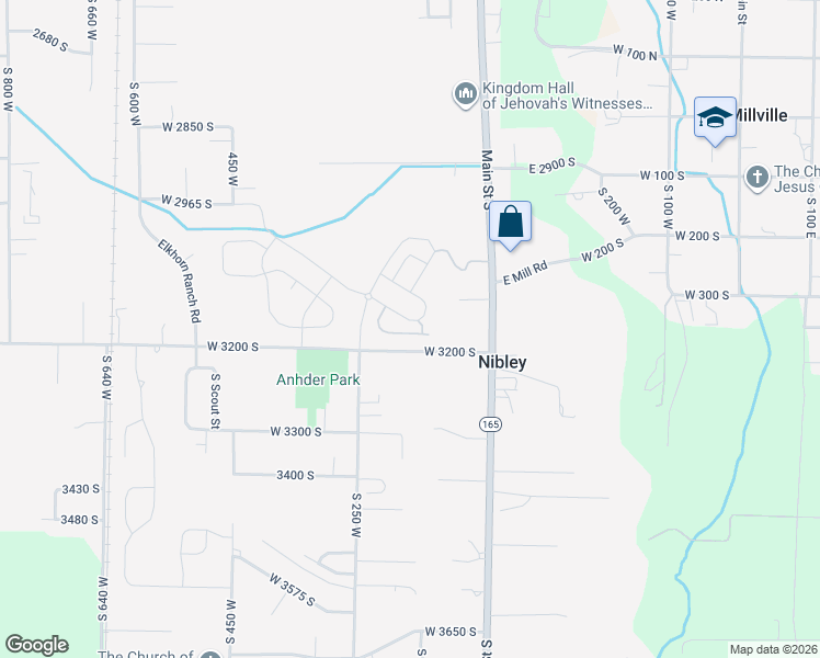 map of restaurants, bars, coffee shops, grocery stores, and more near 189 West 3175 South in Nibley