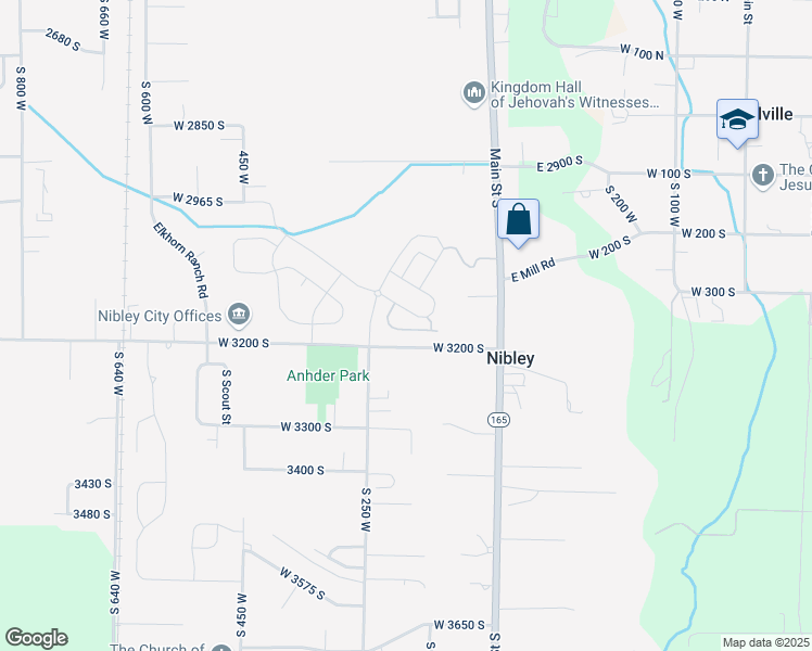 map of restaurants, bars, coffee shops, grocery stores, and more near 201 West 3175 South in Nibley