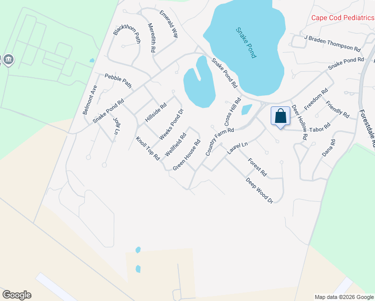 map of restaurants, bars, coffee shops, grocery stores, and more near 12 Wellfield Road in Sandwich