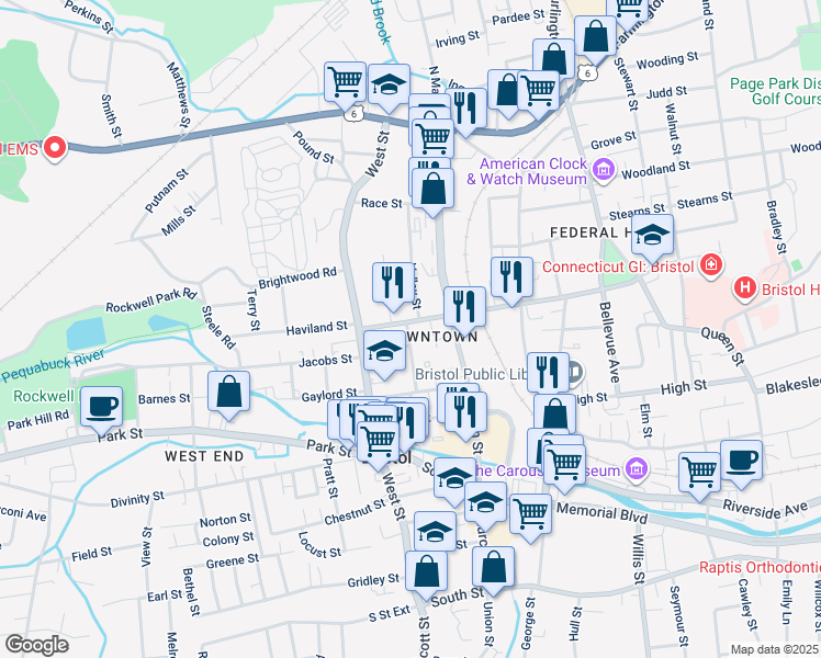 map of restaurants, bars, coffee shops, grocery stores, and more near in Bristol