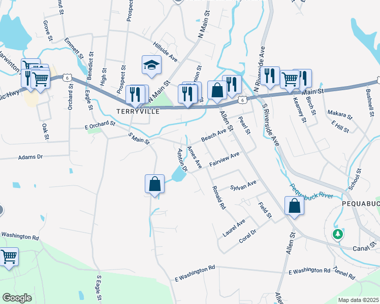 map of restaurants, bars, coffee shops, grocery stores, and more near 37 Beach Avenue in Plymouth
