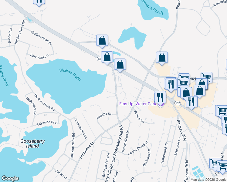 map of restaurants, bars, coffee shops, grocery stores, and more near 10 Newspaper Drive in Barnstable