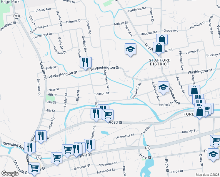 map of restaurants, bars, coffee shops, grocery stores, and more near 18 Mechanic Street in Bristol