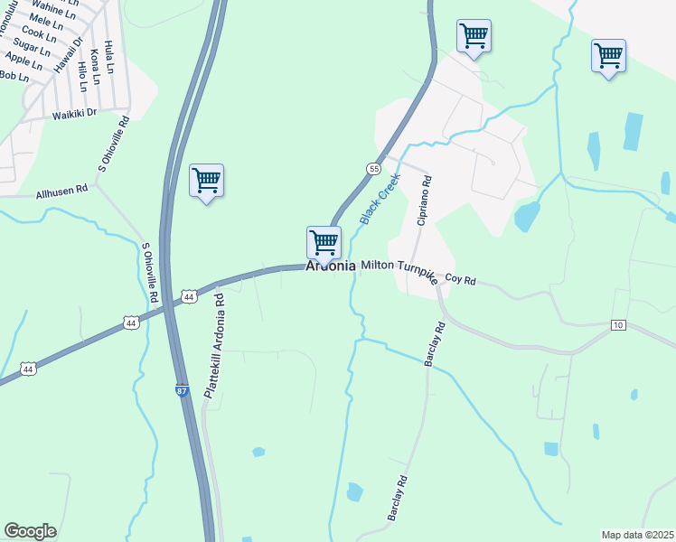 map of restaurants, bars, coffee shops, grocery stores, and more near 1179 Milton Turnpike in Clintondale