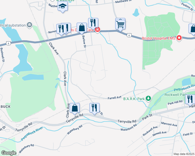 map of restaurants, bars, coffee shops, grocery stores, and more near 100 Arcadia Road in Bristol