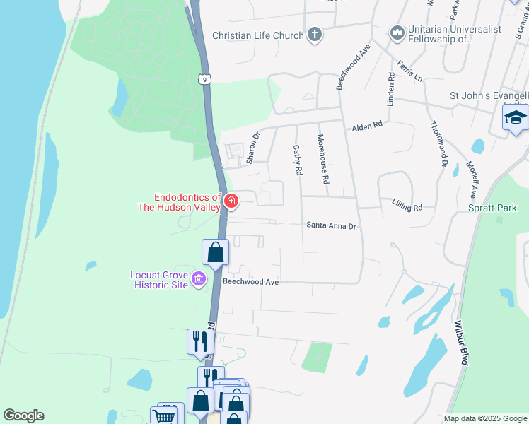 map of restaurants, bars, coffee shops, grocery stores, and more near 15 Field Ct in Poughkeepsie