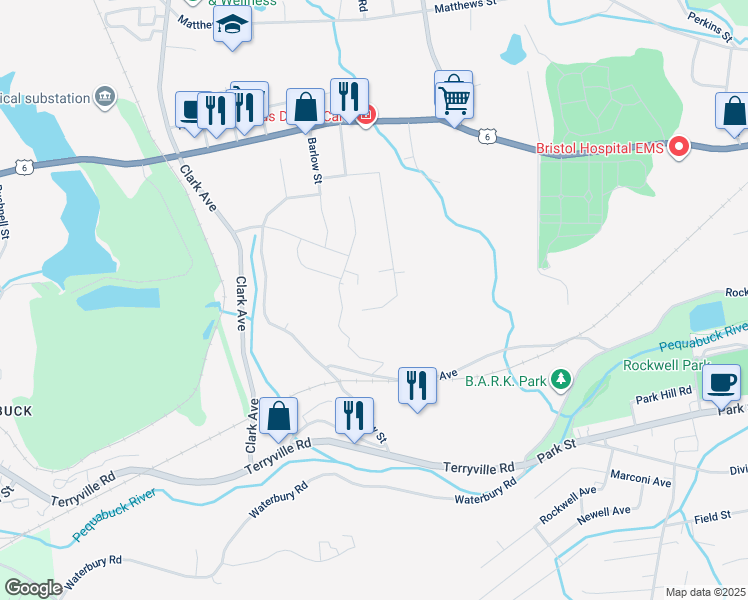 map of restaurants, bars, coffee shops, grocery stores, and more near 100 Arcadia Road in Bristol