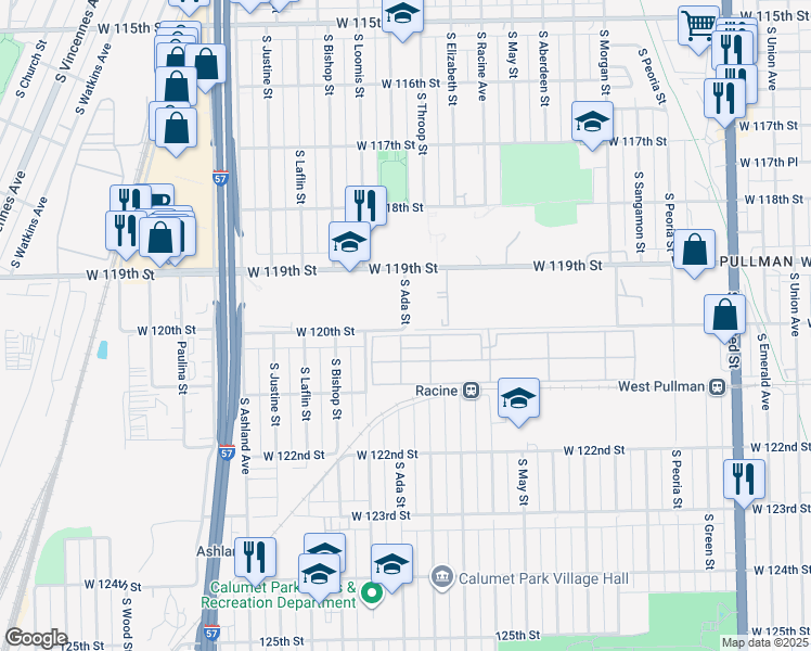 map of restaurants, bars, coffee shops, grocery stores, and more near 1337 South Ada Street in Chicago
