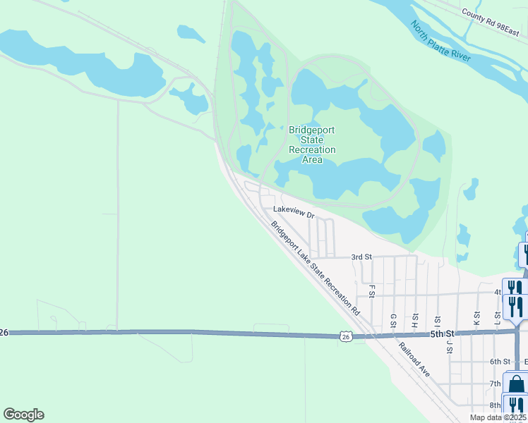 map of restaurants, bars, coffee shops, grocery stores, and more near 102 Recreation Road in Bridgeport