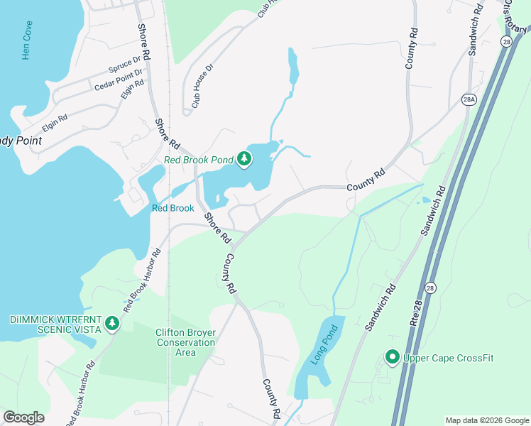 map of restaurants, bars, coffee shops, grocery stores, and more near 1093 County Road in Bourne