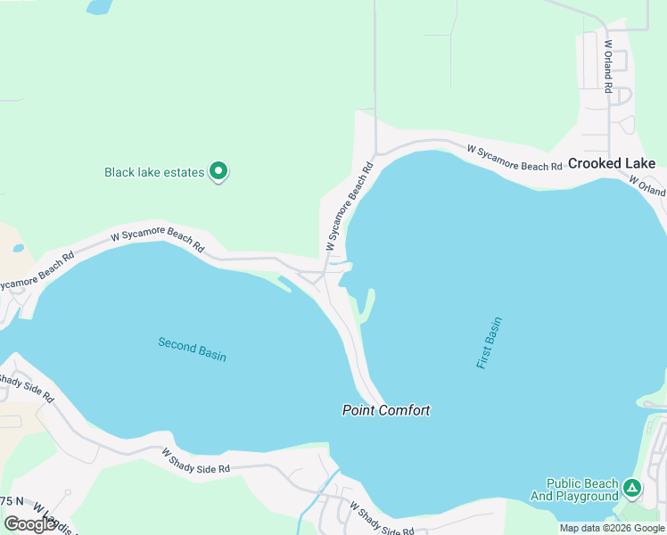 map of restaurants, bars, coffee shops, grocery stores, and more near 35 Ln 350 Crooked Lake in Angola
