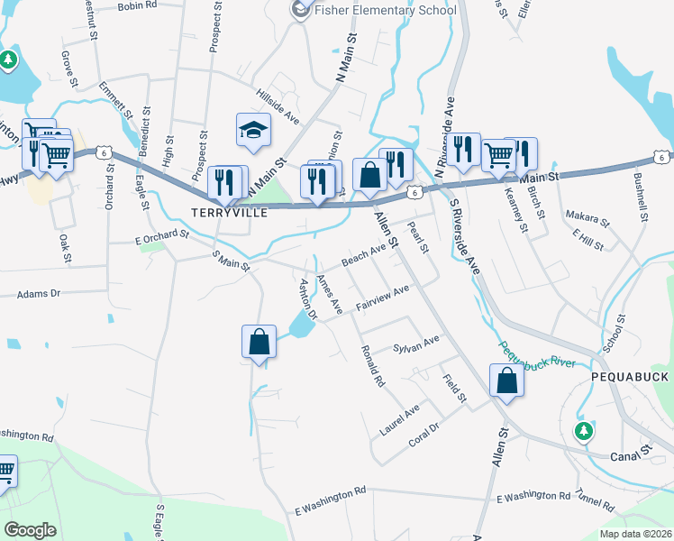 map of restaurants, bars, coffee shops, grocery stores, and more near 31 Beach Avenue in Plymouth