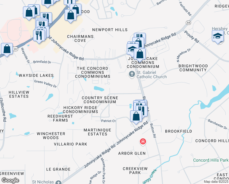 map of restaurants, bars, coffee shops, grocery stores, and more near 9847 Country Scene Ln in Mentor