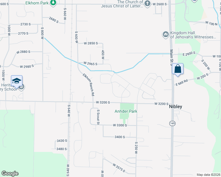 map of restaurants, bars, coffee shops, grocery stores, and more near 455 W West 3200 South in Nibley