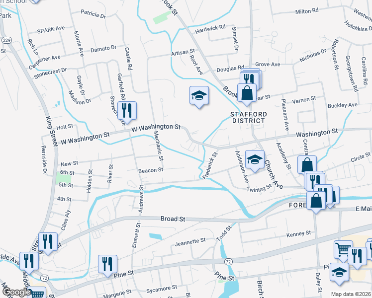 map of restaurants, bars, coffee shops, grocery stores, and more near 101 Beacon Street in Bristol