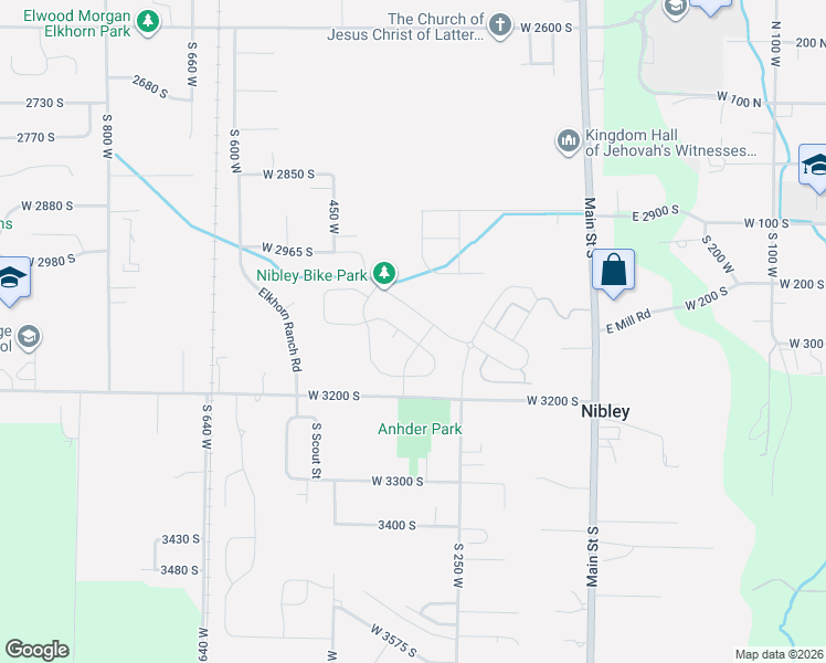 map of restaurants, bars, coffee shops, grocery stores, and more near 349 West 3085 South in Nibley