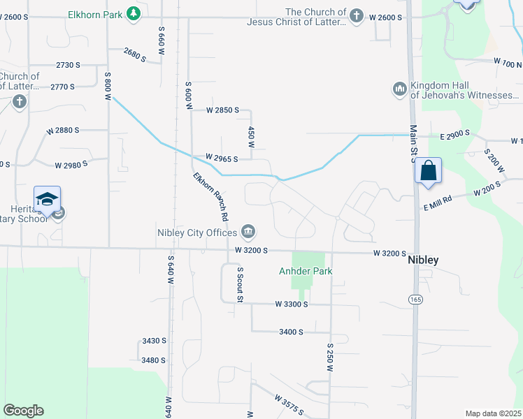map of restaurants, bars, coffee shops, grocery stores, and more near 412 West 3085 South in Nibley