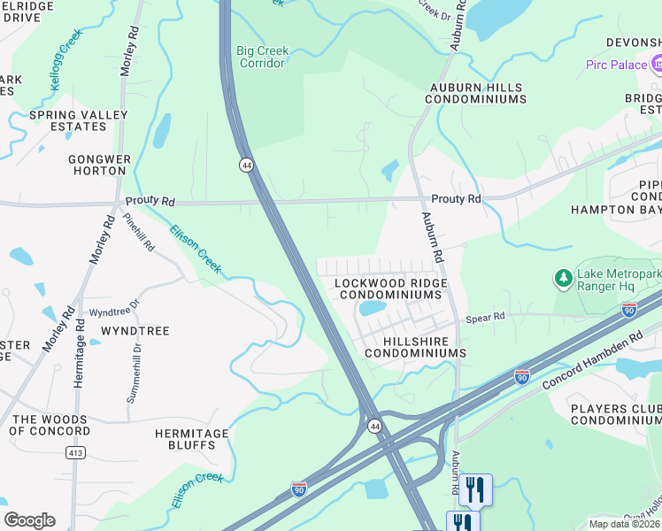 map of restaurants, bars, coffee shops, grocery stores, and more near 7147 North Queensferry Place in Painesville