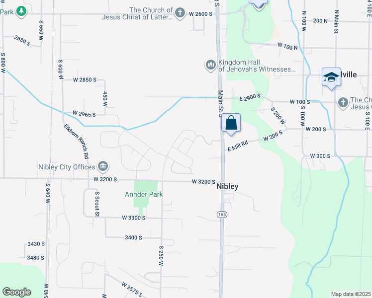 map of restaurants, bars, coffee shops, grocery stores, and more near 3115 South 200 West in Nibley