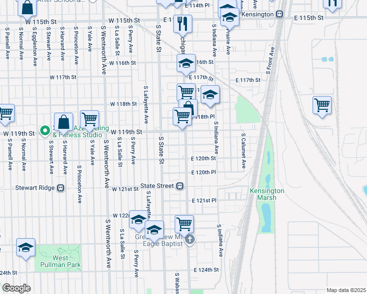 map of restaurants, bars, coffee shops, grocery stores, and more near in Chicago