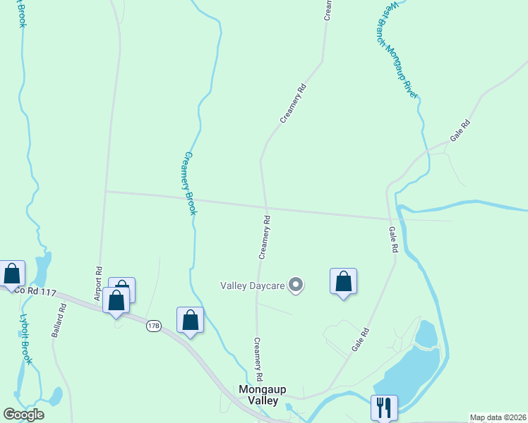 map of restaurants, bars, coffee shops, grocery stores, and more near 697 Creamery Road in Mongaup Valley