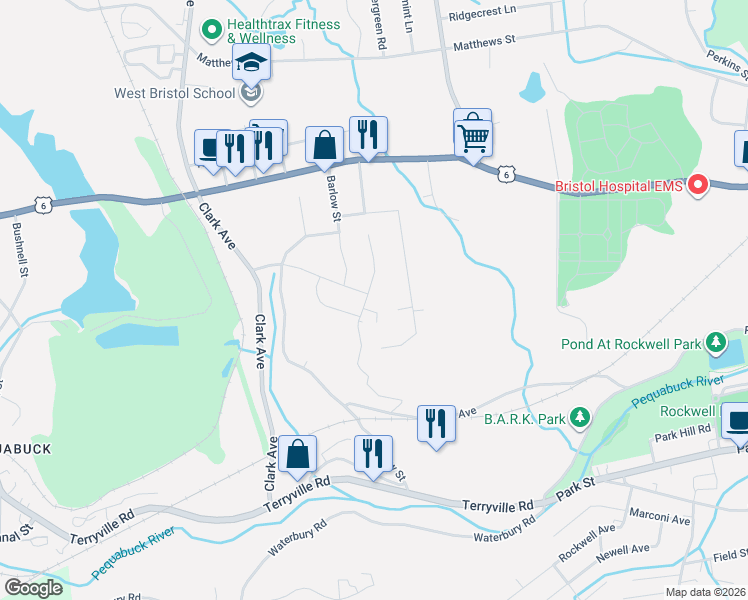 map of restaurants, bars, coffee shops, grocery stores, and more near 160 Martin Road in Bristol