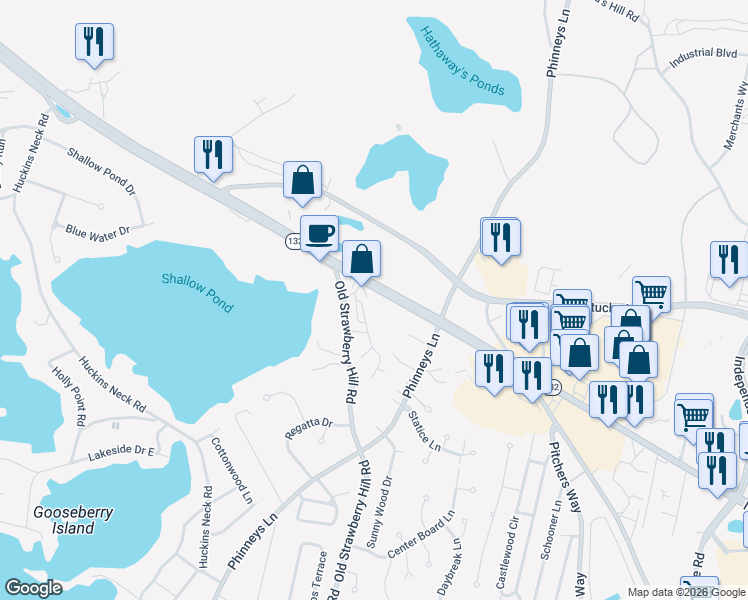 map of restaurants, bars, coffee shops, grocery stores, and more near 1411 Phinneys Lane in Barnstable