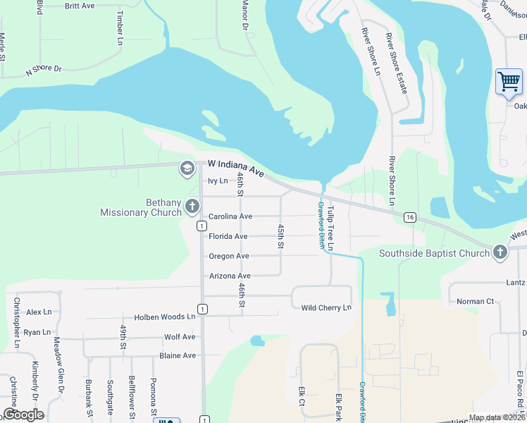 map of restaurants, bars, coffee shops, grocery stores, and more near 29824 Connecticut Avenue in Elkhart