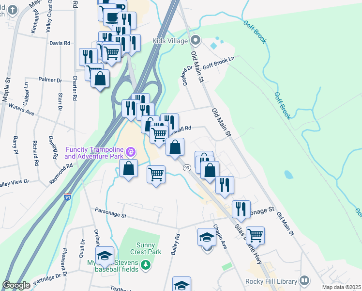 map of restaurants, bars, coffee shops, grocery stores, and more near 1800 Silas Deane Highway in Rocky Hill