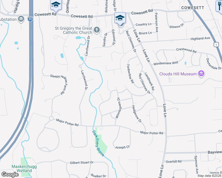map of restaurants, bars, coffee shops, grocery stores, and more near 30 Lisa Marie Circle in Warwick
