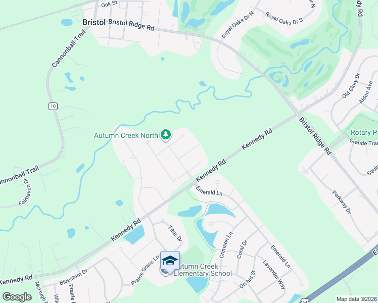 map of restaurants, bars, coffee shops, grocery stores, and more near Ruby Drive in Yorkville