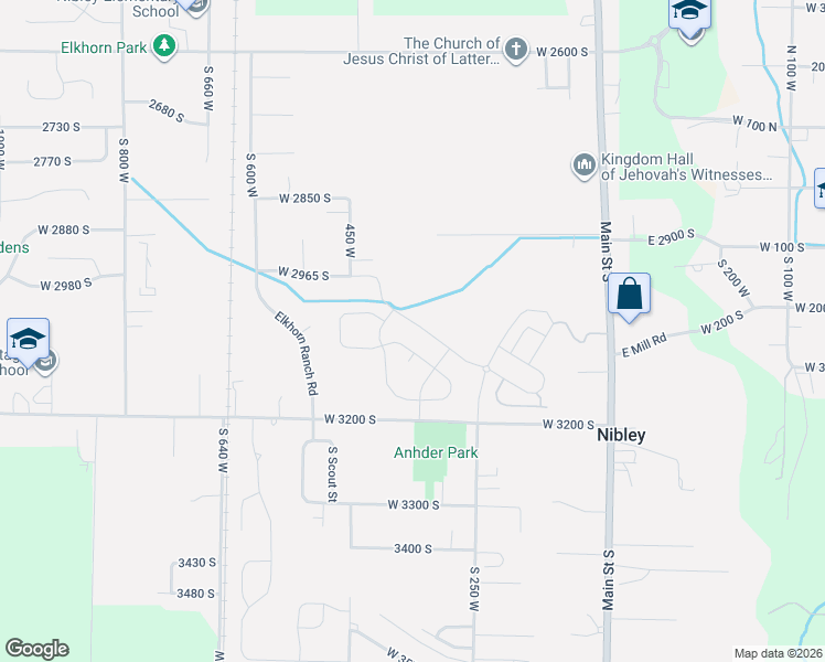 map of restaurants, bars, coffee shops, grocery stores, and more near 374 Ropelato Drive in Nibley