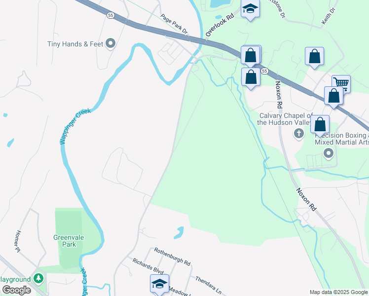 map of restaurants, bars, coffee shops, grocery stores, and more near 10 Phillips Road in Poughkeepsie