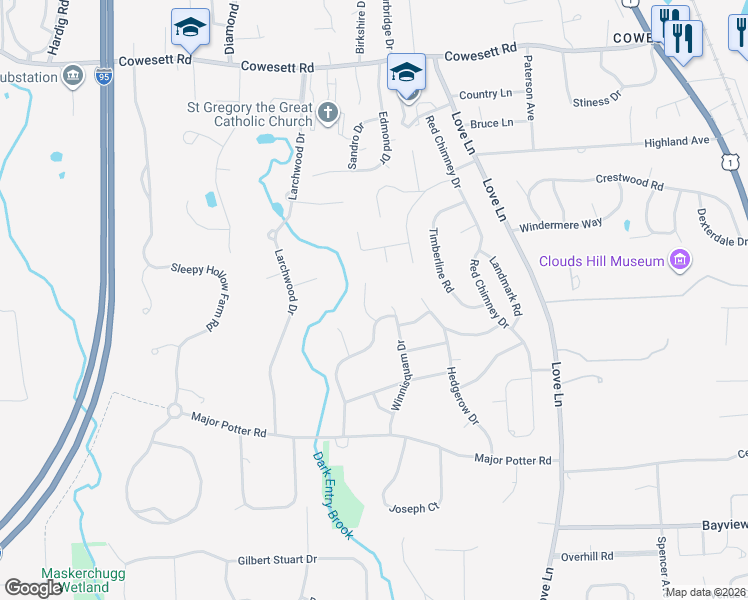 map of restaurants, bars, coffee shops, grocery stores, and more near 30 Lisa Marie Circle in Warwick