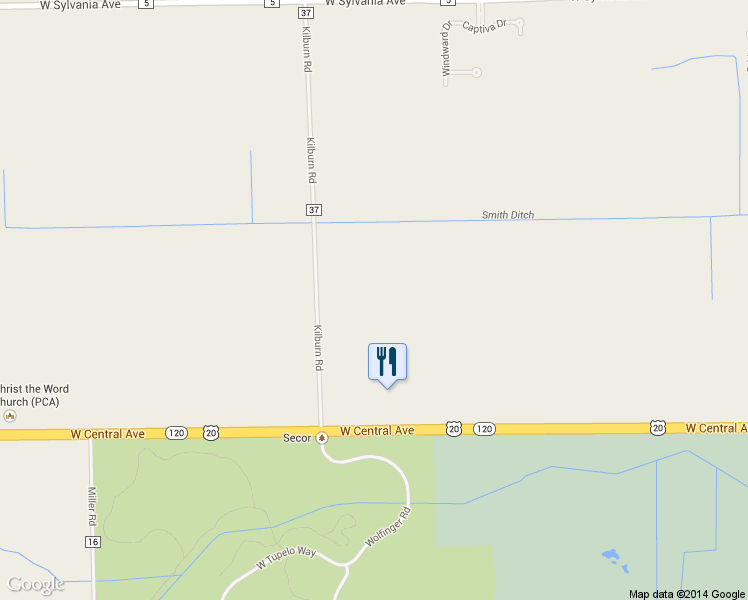 map of restaurants, bars, coffee shops, grocery stores, and more near 3410 Kilburn Rd in Berkey