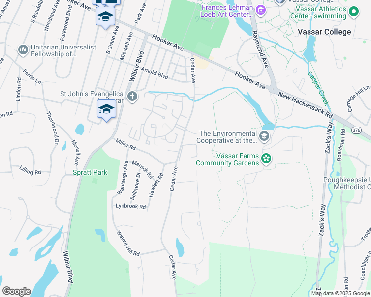 map of restaurants, bars, coffee shops, grocery stores, and more near 6 Knightsbridge in Poughkeepsie