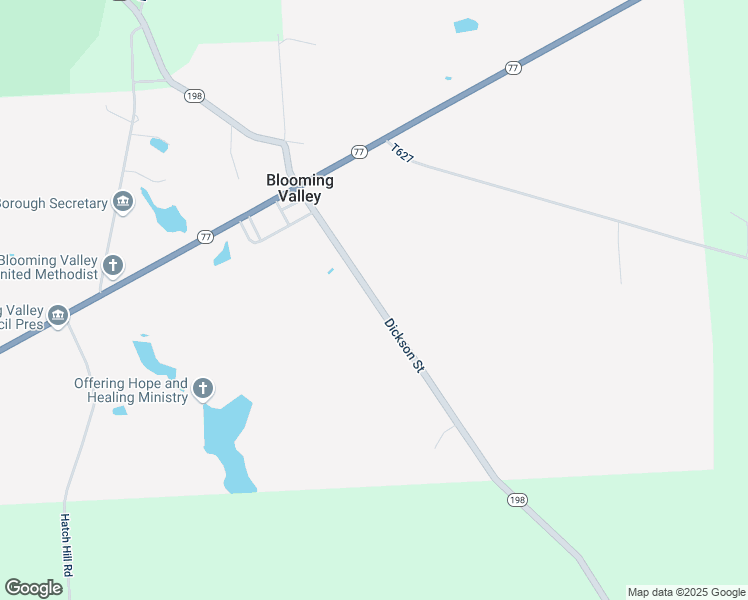 map of restaurants, bars, coffee shops, grocery stores, and more near 14562-15100 Dickson Street in Guys Mills