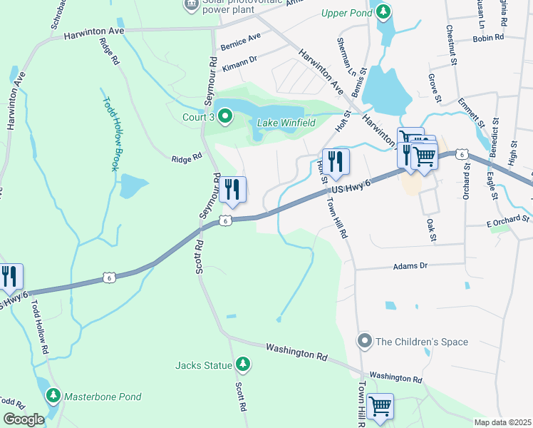 map of restaurants, bars, coffee shops, grocery stores, and more near 423 Main Street in Plymouth