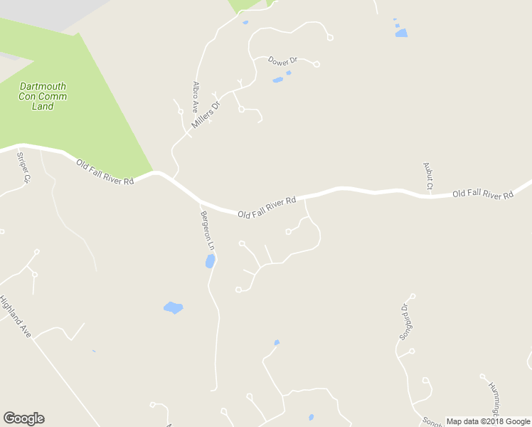 map of restaurants, bars, coffee shops, grocery stores, and more near 1126 Old Fall River Road in Dartmouth