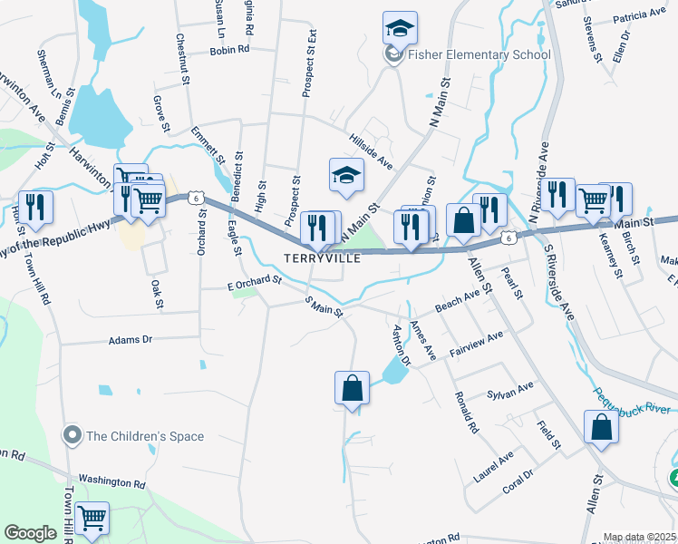 map of restaurants, bars, coffee shops, grocery stores, and more near 13 Agney Avenue in Plymouth