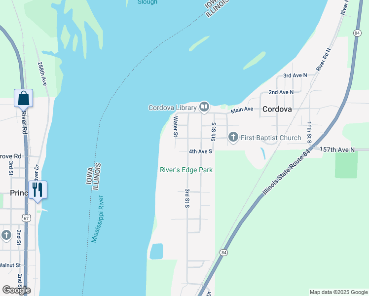 map of restaurants, bars, coffee shops, grocery stores, and more near 400 3rd Street South in Cordova