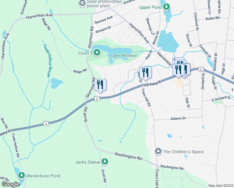 map of restaurants, bars, coffee shops, grocery stores, and more near 423 Main Street in Plymouth