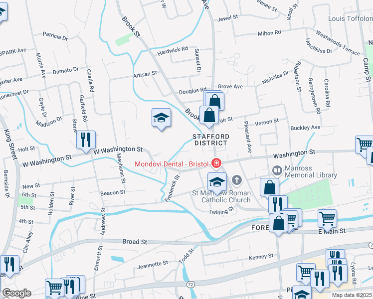 map of restaurants, bars, coffee shops, grocery stores, and more near 41 Stafford Avenue in Bristol