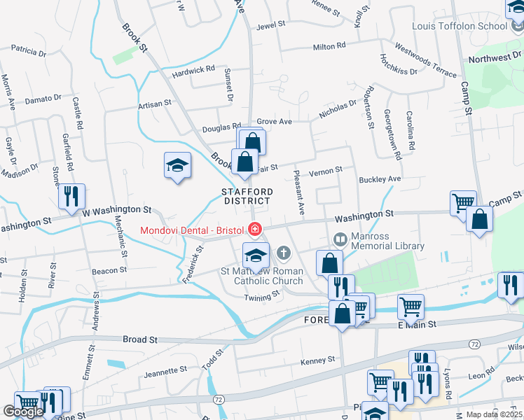 map of restaurants, bars, coffee shops, grocery stores, and more near 28 Stafford Avenue in Bristol